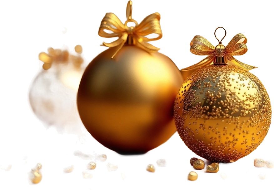 Golden Christmas Ornaments